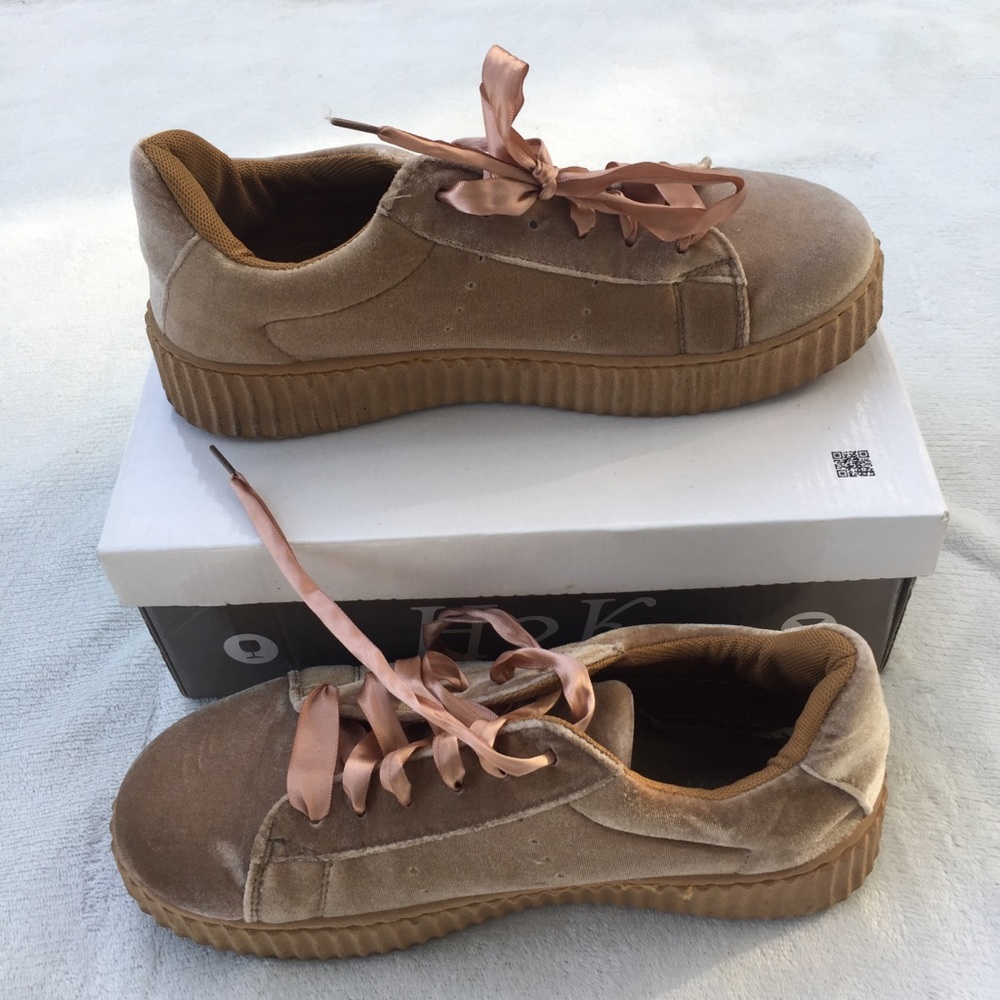 Beige Platform Sneakers
